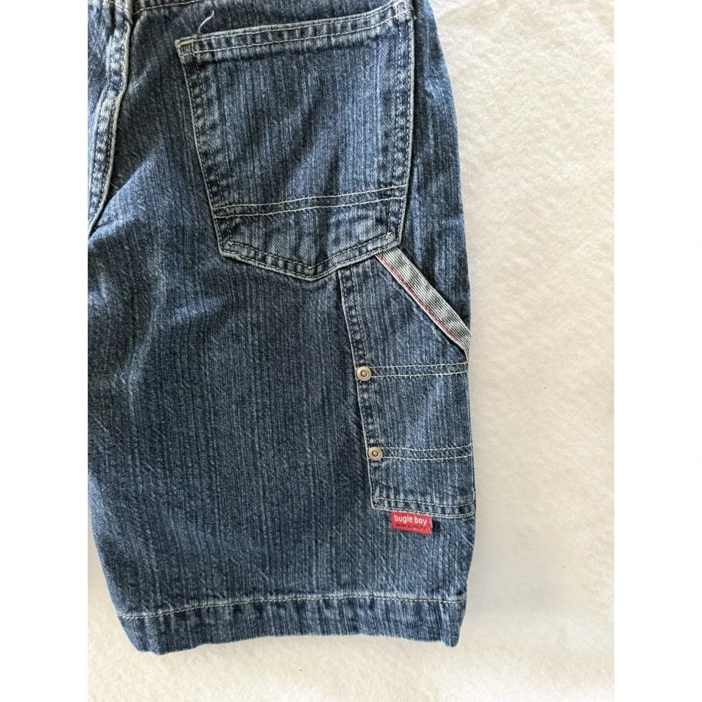 Vintage  Bugle Boy Blue Denim Cargo Carpenter  Style 90's Boys Size 10R